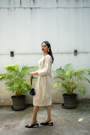 Beige Senorita cotton linen dress