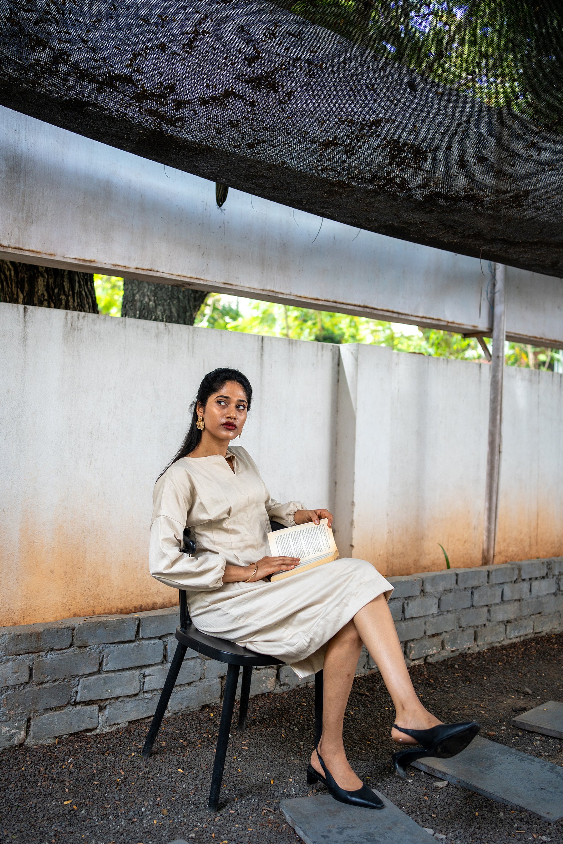 Beige Senorita cotton linen dress